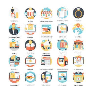  Online alışveriş vektör Icon Pack 