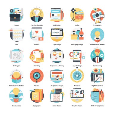  Konsept Web geliştirme öğeleri kümesi 