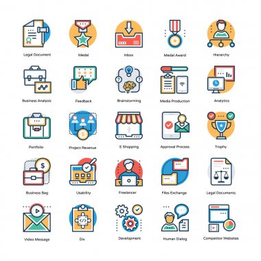  Koleksiyon proje yönetimi Icons Set