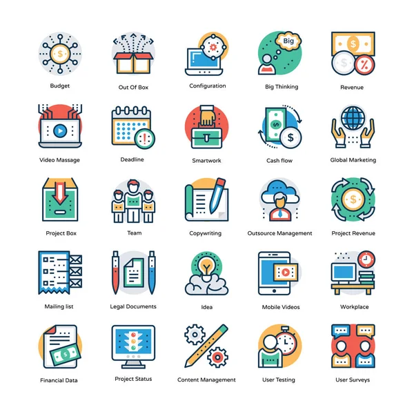 Set of Project Management Icons — Stock Vector