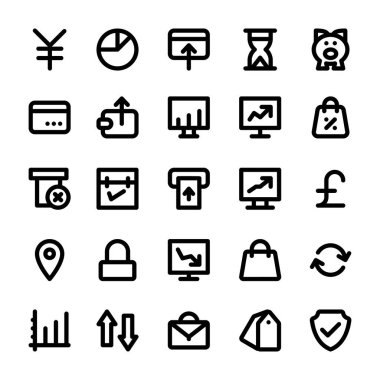 Bankacılık ve Finans satır simgeler 3