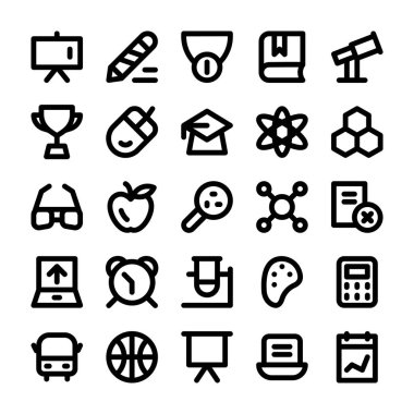 2 eğitim satır Icons Set