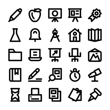 9 eğitim satır Icons Set