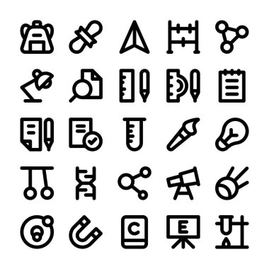Eğitim satır Icons 8 Set