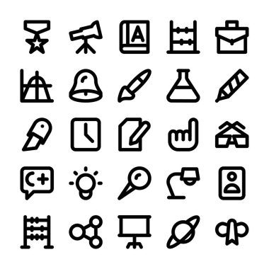 13 eğitim satır Icons Set