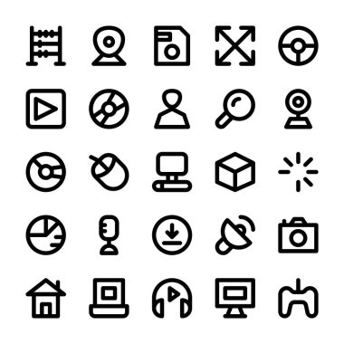Electronics, Gadgets and Gaming Line Vector Icons 6 clipart