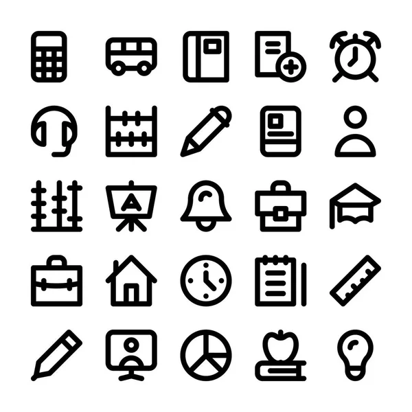Conjunto de iconos de línea de educación 4 — Vector de stock