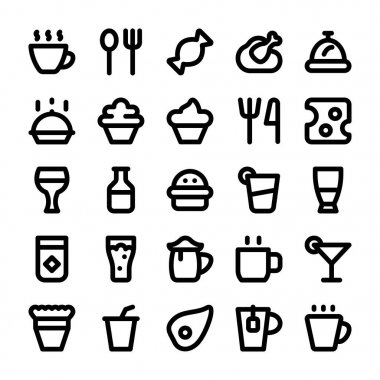 Food and Drinks Line Icons 3 clipart