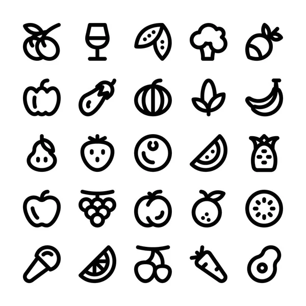 Food and Drinks Line Icons 1 — Stock Vector