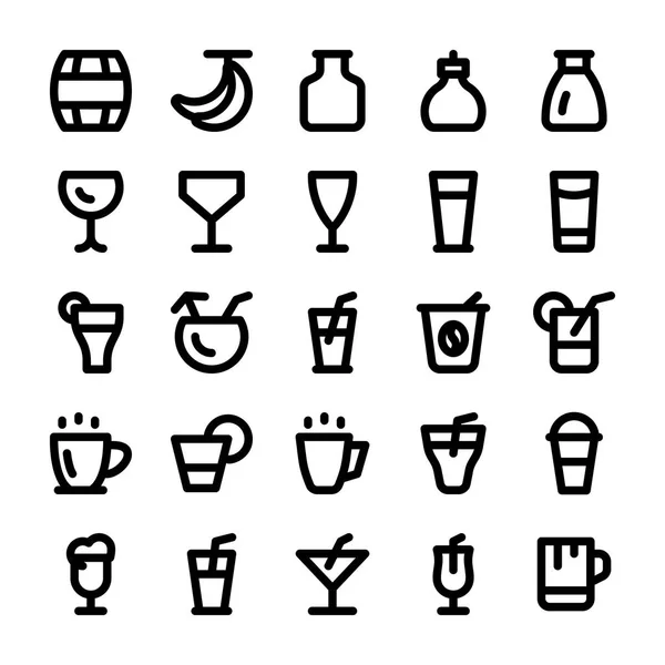 Food and Drinks Line Icons 10 — Stock Vector