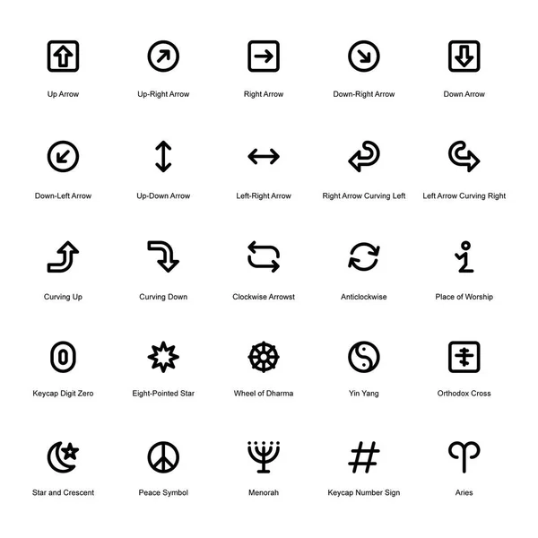 Set of Symbols Line Icons 3 — Stock Vector