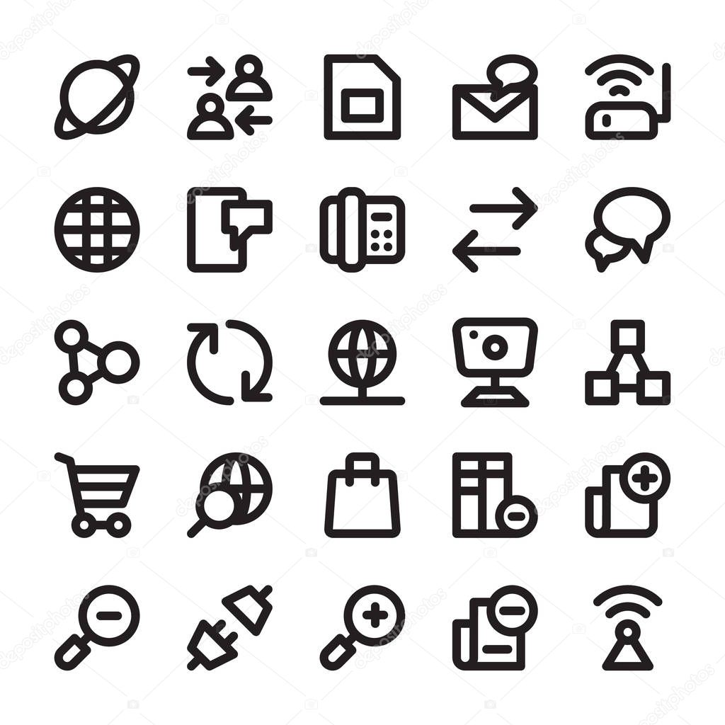 Network and Communication Line Icons 14