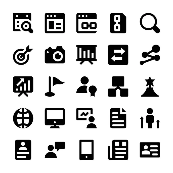 Seo and Digital Marketing Glyph Icons 1 — Stock Vector