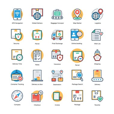 Lojistik teslimat vektör simgeler 4