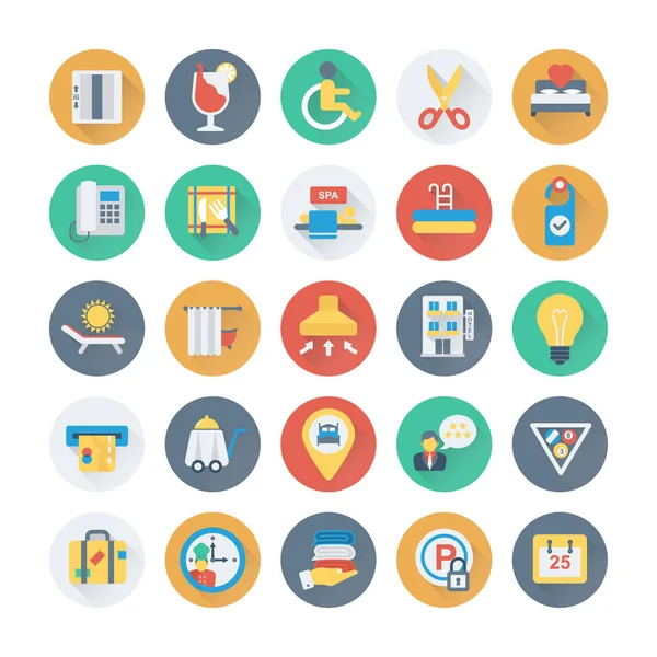 Otel ve Restoran düz simgeler 10