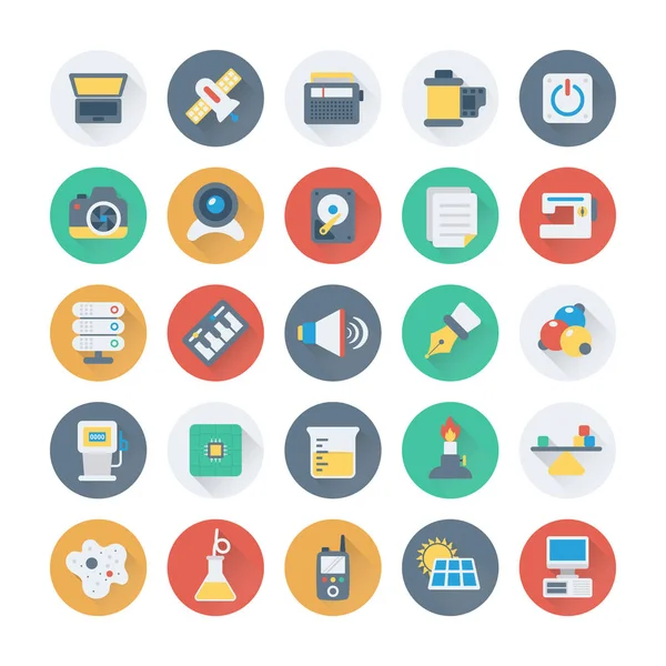 Science and Technology Flat Icons 9 — Stock Vector