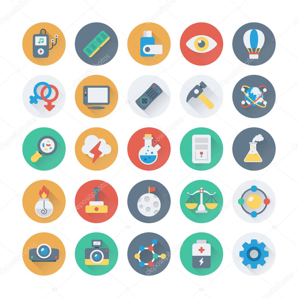 Science and Technology Flat Icons 6