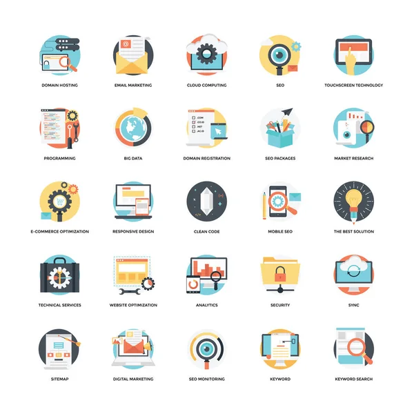 Seo et développement Flat Icon 5 — Image vectorielle