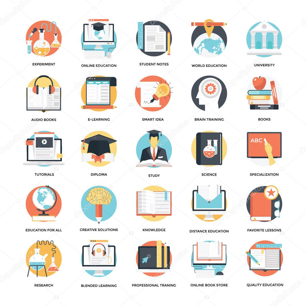 Education and Knowledge Flat Icons 6