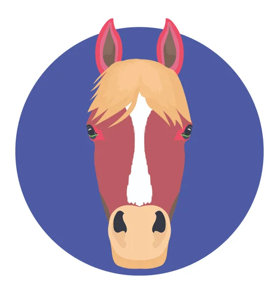 Paard platte pictogram — Stockvector