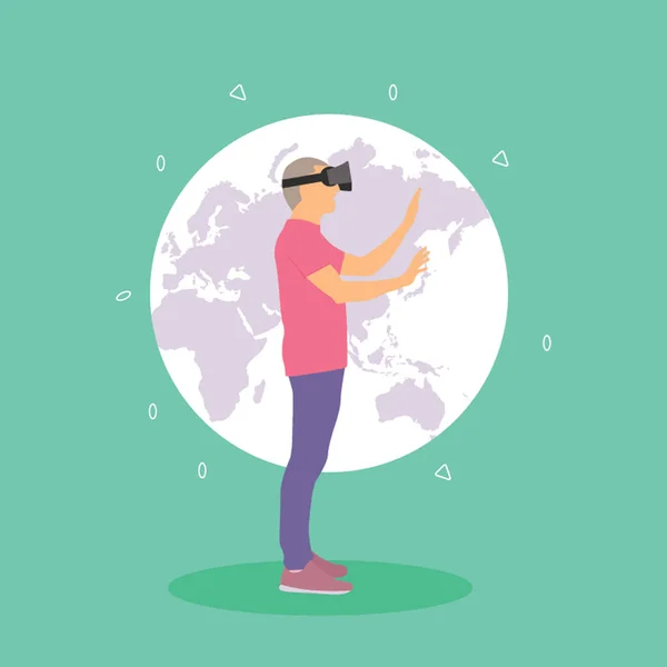 Illustratie van de virtuele wereld — Stockvector