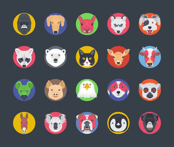 Set di avatar animali — Vettoriale Stock