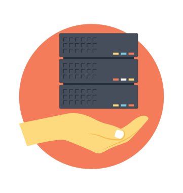  Web Hosting Hizmetleri düz simgesi