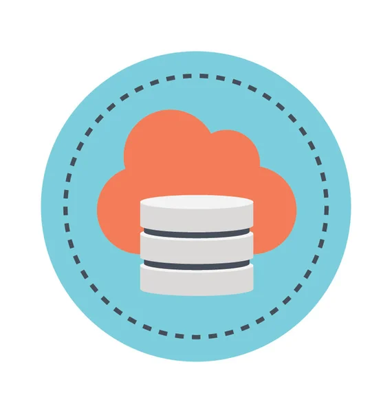 Cloud Database Icono plano — Vector de stock