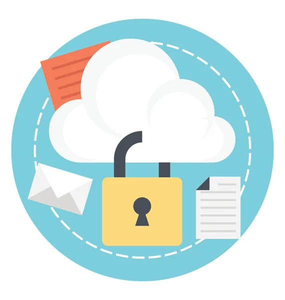 Έννοια Του Cloud Computing Και Την Προστασία Δεδομένων — Διανυσματικό Αρχείο