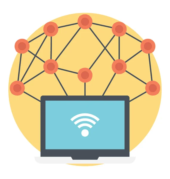 Abstract Flat Icon Wireless Sensor Network — Stock Vector