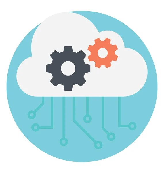 Płaskie Wektor Ikona Koncepcja Cloud Computing Zarządzania — Wektor stockowy
