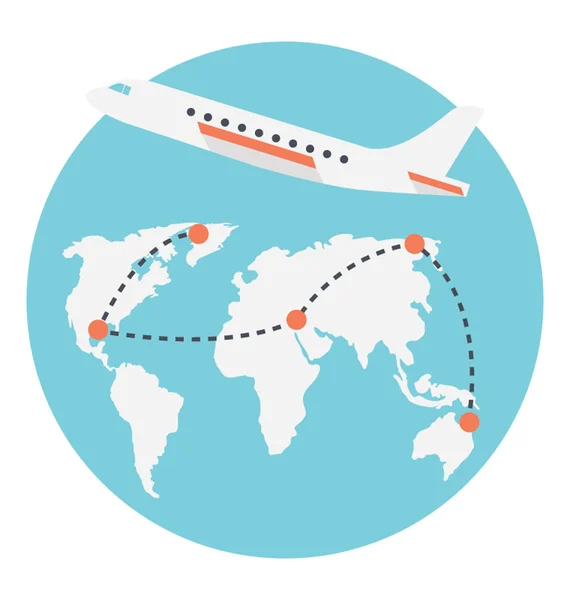 Planificación Rutas Aéreas Través Del Sistema Posicionamiento Global — Archivo Imágenes Vectoriales