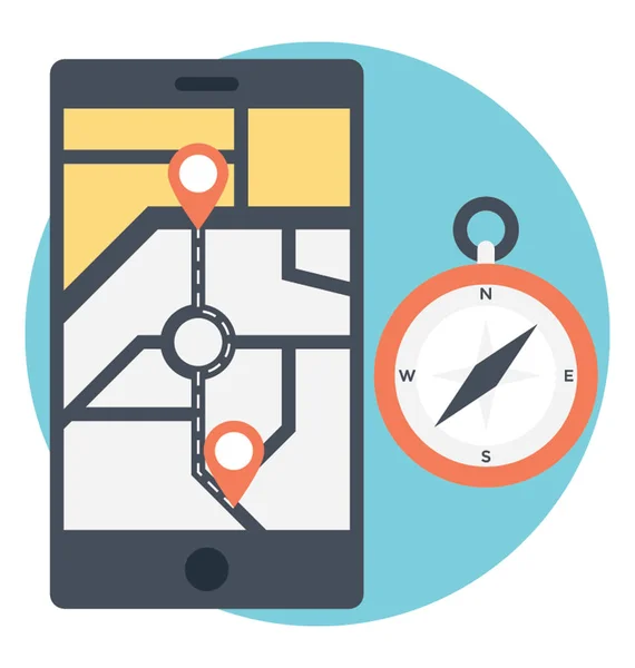 Android gps tracker navigation technology stock vector by prosymbols