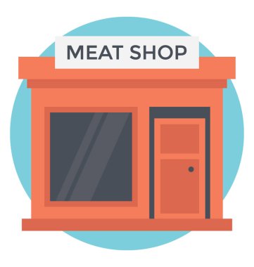 Bir kompakt et Dükkanı simgesinde düz vektör tasarımı 