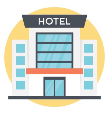 Hotel Icon düz vektör tasarım yüksek bina