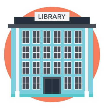 Büyük bir Kütüphane, bir düz vektör simgesi 