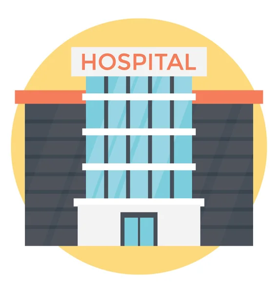 Massive Hospital Icon Flat Vector Design — Stock Vector