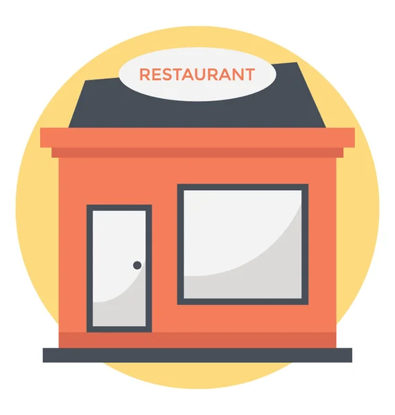 Flat Vector Icon Small Restaurant — Stock Vector