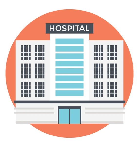 Flache Vektorsymbole Eines Riesigen Krankenhauses — Stockvektor