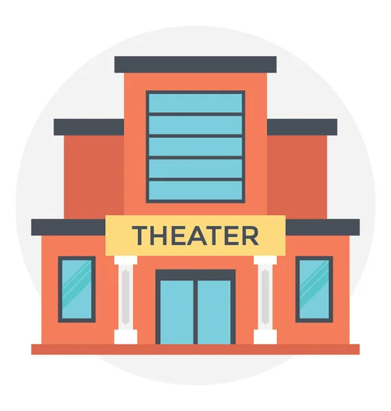 Ícone Teatro Moderno Design Vetorial Plano — Vetor de Stock