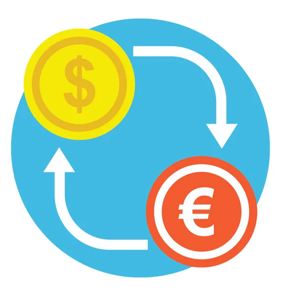 Icono Plano Dólar Monedas Libra Con Flechas Circulares — Vector de stock