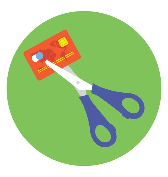Nůžkové Řezání Kreditní Karty Symbolizující Srážky — Stockový vektor