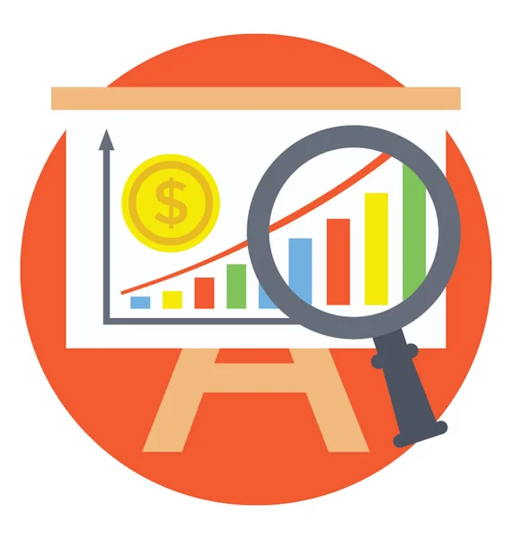 Presentation Whiteboard Market Data Magnifier Concept Market Survey — Stock Vector