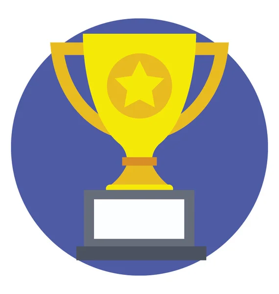 Golden Prize Cup Representing Trophy Winner Flat Icon — Stock Vector