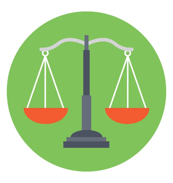 Balance Scale Representation Law Justice Flat Icon Design — Stock Vector