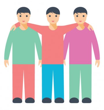 Birbirimize karşı duran ve birbirlerine arkadan sarılma üçüz