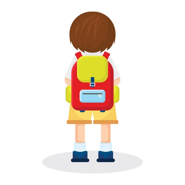 Backside View Student Carrying Her Bag — Stock Vector