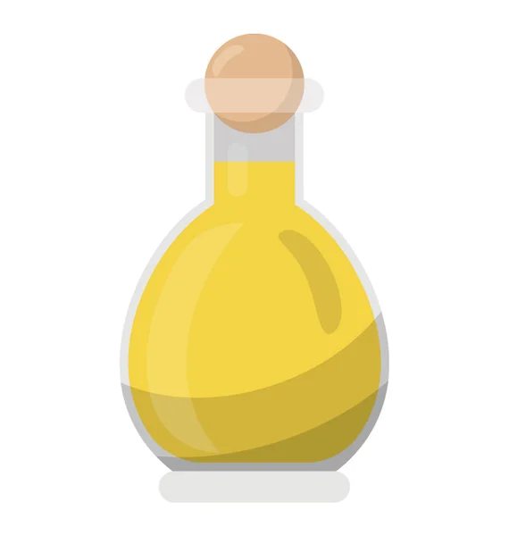 Glass Bottle Cooking Oil Flat Icon — Stock Vector