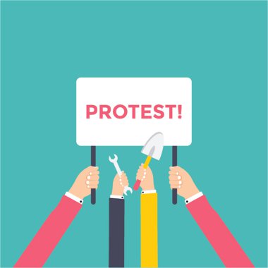 Kişilik tutan bir protesto kurulu illüstrasyon protesto kalabalık 