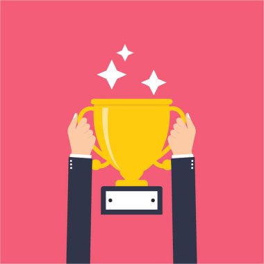 Kazanan örnek olarak bir Altın Kupa bardak gidiyor bir işadamı 